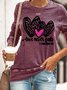 Women's Valentine Never Fails Regular Fit Leopard Sweatshirt