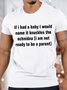 Men's If I Had A Baby I Would Name It Knuckles The Echnidna Funny Graphic Print Text Letters Cotton Crew Neck T-Shirt