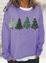 Women Christmas Tree Print Casual Sweatshirt