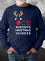 Men’s Obsessive christmas Disorder Moose Christmas Crew Neck Regular Fit Sweatshirt