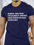 Men's Roses Are Red I Am Barely Awake This Poem Is Bad  Funny Valentine's Day Graphic Print Cotton Text Letters Casual T-Shirt