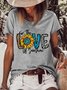 Women's Sunflower For The Love of Sunshine Simple Cotton-Blend Text Letters T-Shirt