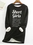 Women‘s Funny Short Girl Crew Neck Sweatshirt