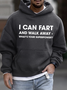 Men's I Can Fart And Walk Away Funny Graphic Print Text Letters Loose Hoodie Sweatshirt