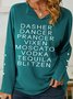 Womens Christmas Alcohol Funny Letters Casual Sweatshirt