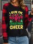 Lilicloth X Manikvskhan I Run On Coffee And Christmas Cheer Women's Long Sleeve Buffalo Plaid T-Shirt