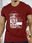 Men's We Whiskey You A Merry Cheistmas Whisky Funny Graphic Print Crew Neck Cotton Casual T-Shirt