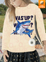Lilicloth X Jessanjony Unisex Funny Shark Was Up UV Color Changing Children Sweatshirt