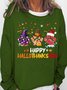 Women’s Paw Happy HalloThanksMas Holiday Dog Lover Casual Sweatshirt