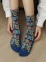 Casual Cotton Fruit Floral Pattern Embroidered Socks Everyday Sympathy Versatile Accessories
