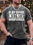 Men’s In My Defense I Was Left Unsupervised Regular Fit Casual Crew Neck T-Shirt
