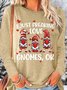 Women's I Just Freaking Love Gnomes Valentine's Day Casual Crew Neck Top