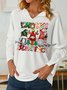 Women’s Merry Christmas Gnomes Sleeping Regular Fit Shawl Collar Casual Sweatshirt
