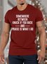 Men’s Somewhere Between Knuck If You Buck And Praise Is What I Do Fit Casual Text Letters Cotton T-Shirt