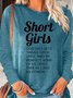 Women's Funny Short Girl Casual Letters Top