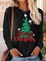 Women’s Merry Christmas Tree Pattern Casual Loose Top