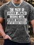Men’s The Path Of Inner Peace Begins With Four Words Not My Fucking Problem Text Letters Regular Fit Casual T-Shirt