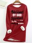 Women’s Blessed By God Spoiled By My Husband Protected By Both Crew Neck Loose Casual Sweatshirt