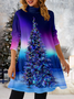 Women's Casual Others Loose Christmas Tree Dress