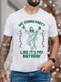 Men's Christmas We Gonna Party Like It's My Birthday Graphics Print Cotton Text Letters Casual T-Shirt