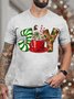 Men's Christmas Gnome Joy Graphics Print Casual Loose Cotton T-Shirt