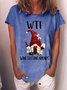 Gift for Wine Lovers Wtf Wine Testing Friends Gnome With Wine Womens T-Shirt
