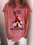Gift for Wine Lovers Wtf Wine Testing Friends Gnome With Wine Womens T-Shirt