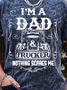 Men’s I’m A Dad And Trucker Nothing Scares Me Regular Fit Text Letters Crew Neck Casual T-Shirt