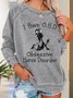 Women's Funny Horse I Have OHD Obsessive Horse Disorder Simple Loose Sweatshirt
