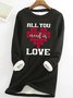 Lilicloth X Jessanjony All You Need Is Love Womens Warmth Fleece Sweatshirt