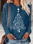 Woemn’s Star Christmas Tree Letters Casual Crew Neck Top