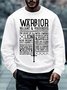 Men’s Warrior Valiant Vigourous The Heart Of A Lion Regular Fit Text Letters Casual Sweatshirt