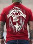 Men's Valentine Skull Hearts Funny Graphic Print Loose Cotton Casual T-Shirt
