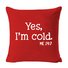 18*18 Yes I am Cold Backrest Cushion Pillow Covers Decorations For Home