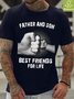 Father And Son Best Friends For Life Waterproof Oilproof And Stainproof Fabric Men's T-Shirt