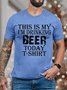 Men's This Is My I Am Drinking Beer Today T Shirt Funny Graphic Print Text Letters Casual Loose Cotton T-Shirt