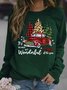 Women’s It’s The Most Wonderful Time Of The Year Merry Christmas Loose Casual Crew Neck Sweatshirt