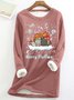 Women’s Merry Fluffmas Merry Christmas Cats Casual Crew Neck Sweatshirt