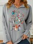 Women's Cute Cat Christmas Tree Print Sweatshirt