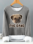 Lilicloth X Roxy Pug Gang Womens Warmth Fleece Sweatshirt