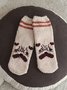 Leisure Dog Cat Pattern Coral Fleece Socks Autumn Winter Warm Thickening Accessories