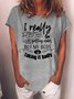 Women's I Really Do Not Mint Getting Older But My Body Is Taking It Badly Funny Graphic Print Casual Crew Neck Text Letters Loose T-Shirt