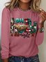 Women's Oh Holy Night Christmas Religion Graphic Print Crew Neck Casual Top