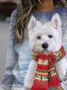 Christmas Crew Neck Loose Dog Casual Sweatshirt