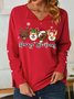 Women’s Merry Woofmas Dogs Christmas Casual Shawl Collar Sweatshirt