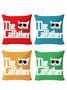 18*18 Set of 4 Cat Backrest Cushion Pillow Covers, Decorations For Home