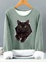 Women's 3D Cat Print Casual Animal Sweatshirt