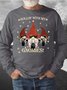 Men’s Rollin’with My Gnomies Christmas Regular Fit Crew Neck Casual Sweatshirt