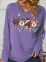 Women’s Merry Woofmas Dogs Christmas Casual Shawl Collar Sweatshirt