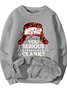 Men’s You Serious Clark Merry Christmas Hat Fleece Casual Cotton-Blend Text Letters Sweatshirt